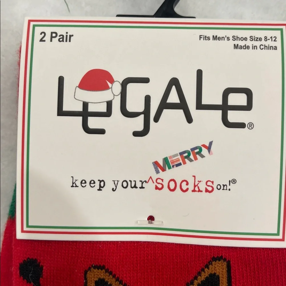 Legale Holiday Dog martini, snowflake Socks men’s 8-12